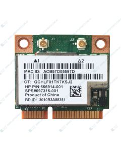 HP ZBook 14 F4P11PA 802.11a/b/g/n WLAN + Bluetooth 4.0 interface card 697316-001