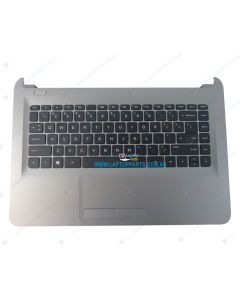 HP 14-AM 14T-AM 14-AN Replacement Laptop Silver Palmrest / Upper Case / Topcase with Touchpad and US Black Keyboard 858078-001