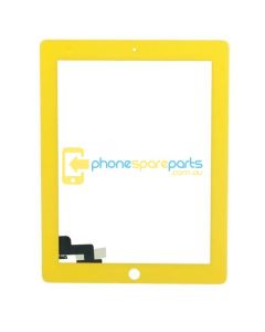 Apple iPad 2 Replacement Touch Screen glass with adhesive and home button Yellow