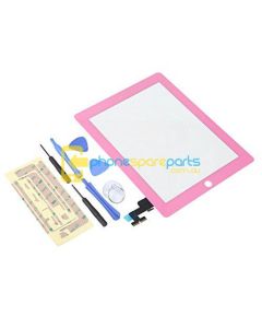 Apple iPad 2 touch screen with home button assembly and adhesive tape attached Pink - AU Stock