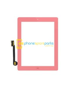 Apple iPad 3 / 4 Replacement Touch Screen glass with adhesive and home button Pink