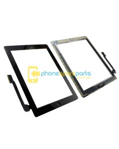 Apple iPad 3 / 4 touch screen with home button assembly and adhesive tape attached Black - AU Stock