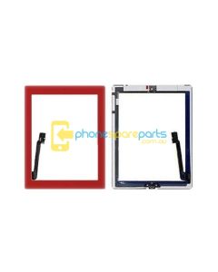 Apple iPad 3 touch screen with home button assembly and adhesive tape attached Red - AU Stock