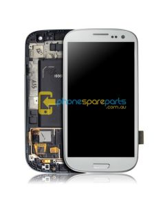 Galaxy S3 i9300 LCD and touch screen assembly with frame White - AU Stock