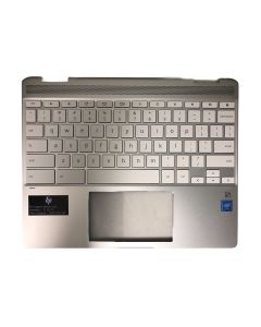 HP CHROMEBOOK X360 12B-CA0005TU 8XP93PA Replacement Laptop Upper Case / Palmrest with US Keyboard (NATURAL SILVER) L70813-001