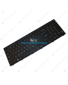 Clevo N855HK N855HJ N857HJ N857HK N850HJ N850HK Replacement Laptop US Black Keyboard with Frame (White Backlit) 