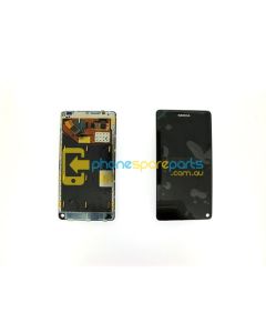 Nokia N9 LCD and touch screen assembly with frame Black - AU Stock