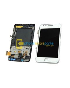 Samsung Galaxy S2 i9100 screen display assembly with frame WHITE