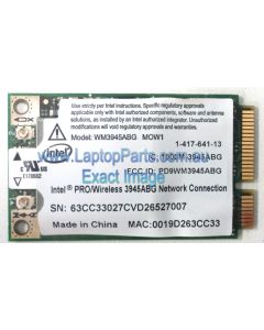 ASUS A8J Replacement Laptop Wireless LAN Card 54Mbps 802.11a/b/g Mini PCI Express - WM3945ABG